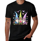 Whimsical Gnome Trio with Flowers And Butterflies  Odor-resistant T-Shirt