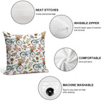 Autumn Bike Ride on White Background Soft Short Plush Fabric Throw Pillow