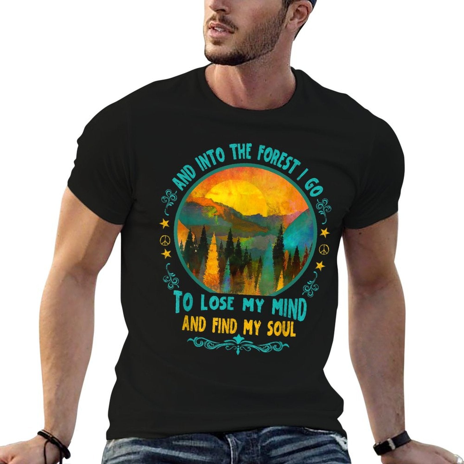 And Into The Forest I Go Hiking Camping Summer Camp  Polyester Blend T-Shirt