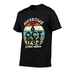 40 Year Old Birthday 6 October 1983 40th Birthday  Slim-fit Cut T-Shirt