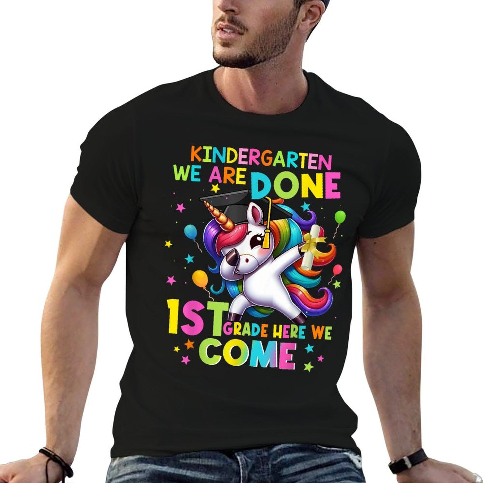 Kindergarten Graduation Cute Unicorn Girls Class Of 2025  Stretchy T-Shirt