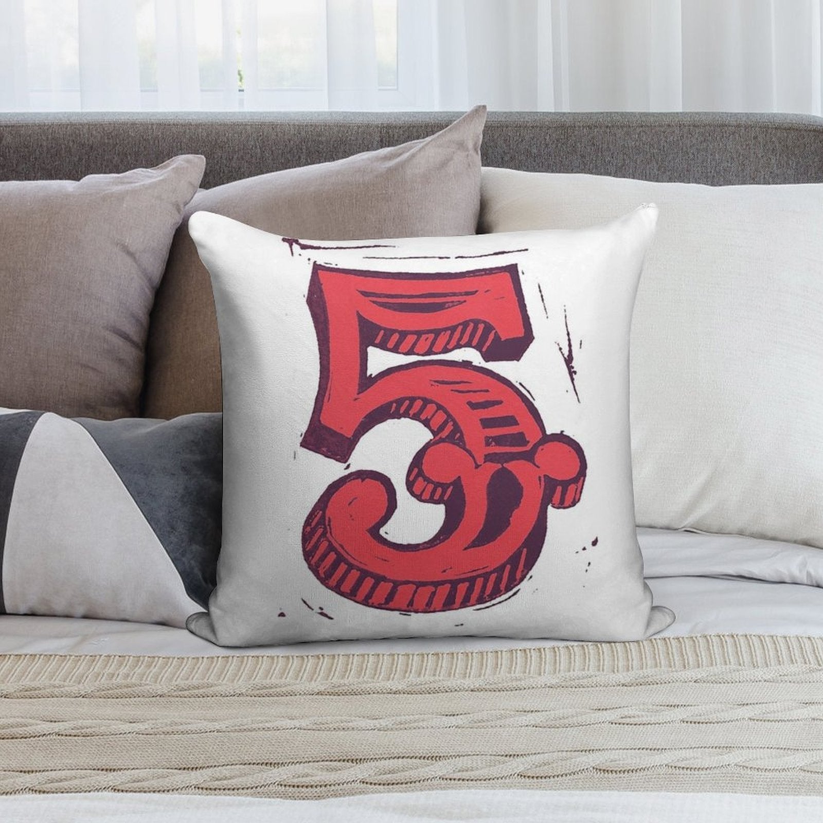 Red 5 Soft Warmth Comfort Throw Pillow