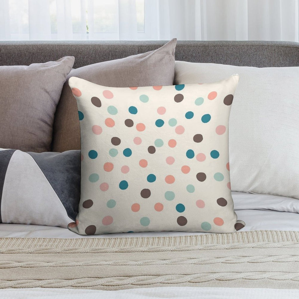 Pretty Confetti Polka Dot Pattern Soft Durable Construction Throw Pillow