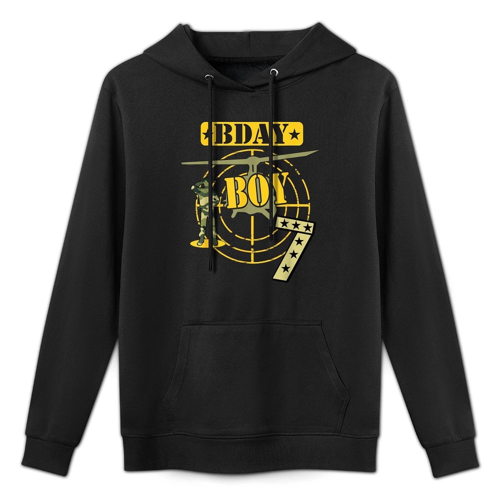 7th Birthday Boy Camouflage-Seven Years Old Army Kids- Shape Retention Hoodie