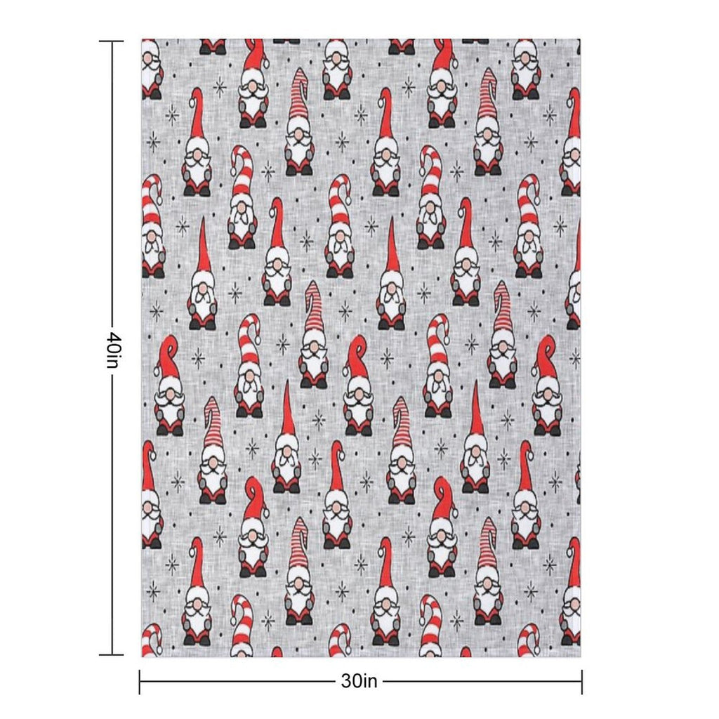 Christmas Gnomes - Grey Velvety-soft Throw Blanket