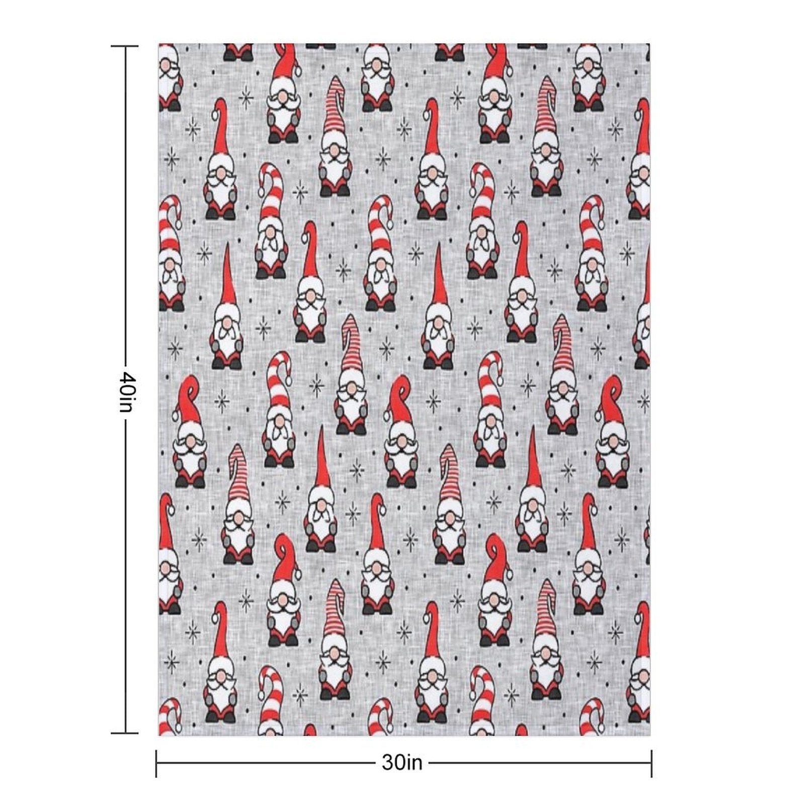 Christmas Gnomes - Grey Velvety-soft Throw Blanket