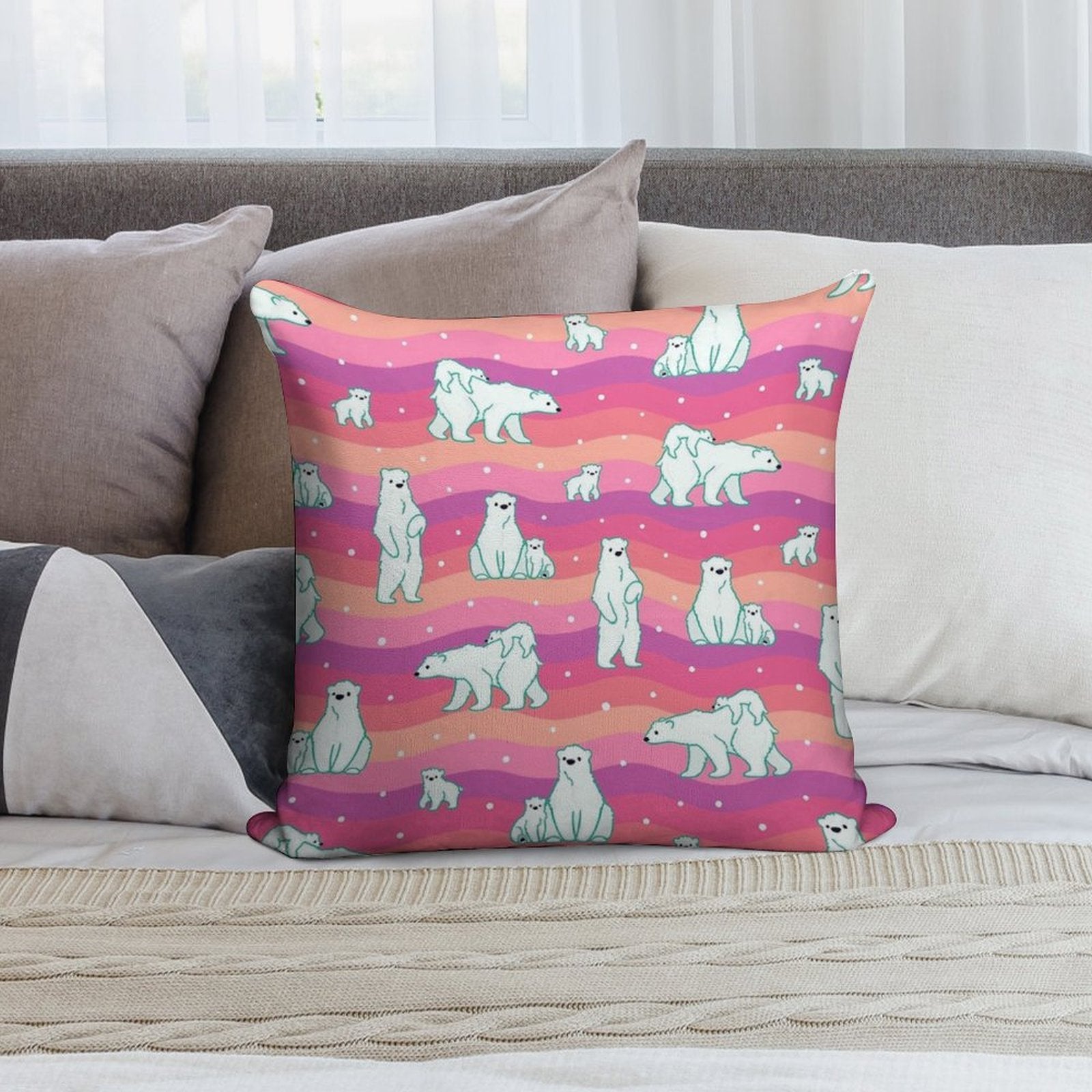 Polar Sunset Soft Gift Ready Throw Pillow