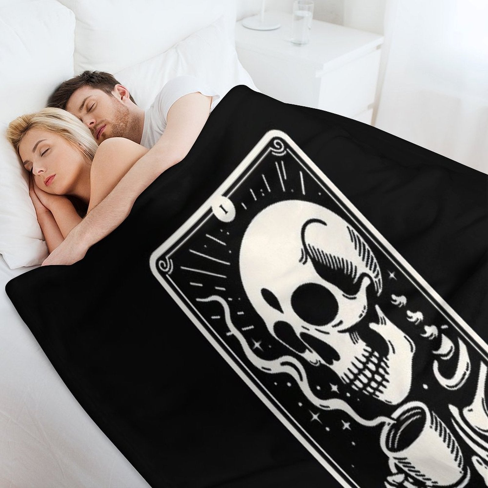 The Coffee Tarot Skul Sustainable Throw Blanket