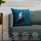 Whale Love Soft Gift Ready Throw Pillow