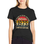 50 Year Old Awesome Since September 1973 50th Birthday  Cotton T-Shirt