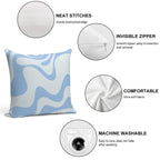 Retro Liquid Swirl Abstract Pattern 3 in Powder Blue Soft Gift Ready Throw Pillow