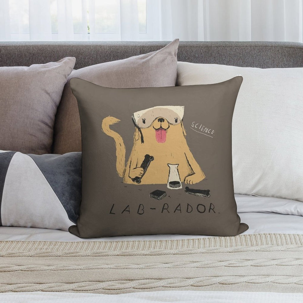 Lab-rador Soft Shrink-Resistant Throw Pillow