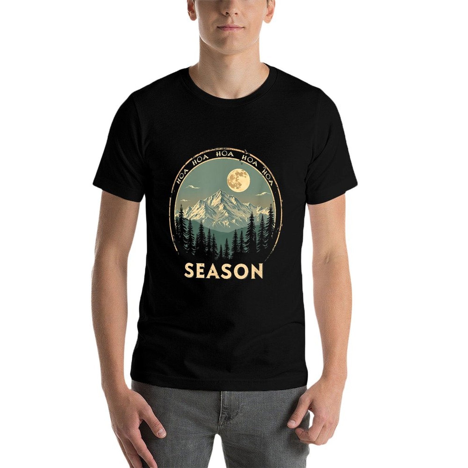 Hoa Hoa Hoa Hoa Hoa Cozy Season Twilight Lover Pine Forest  Trendy Pattern T-Shirt