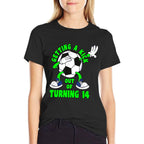14 Year Old Happy 14th Birthday Soccer 14th Birthday  Cotton T-Shirt