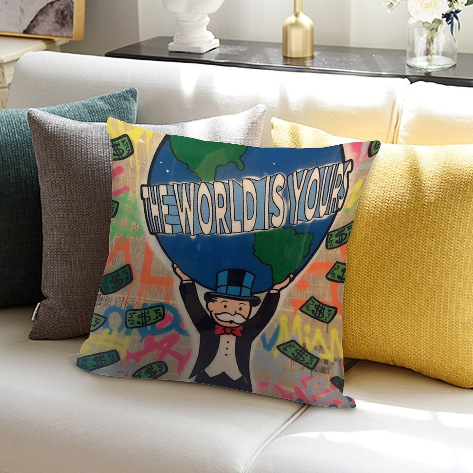 Alec World Soft High-Density Material Throw Pillow