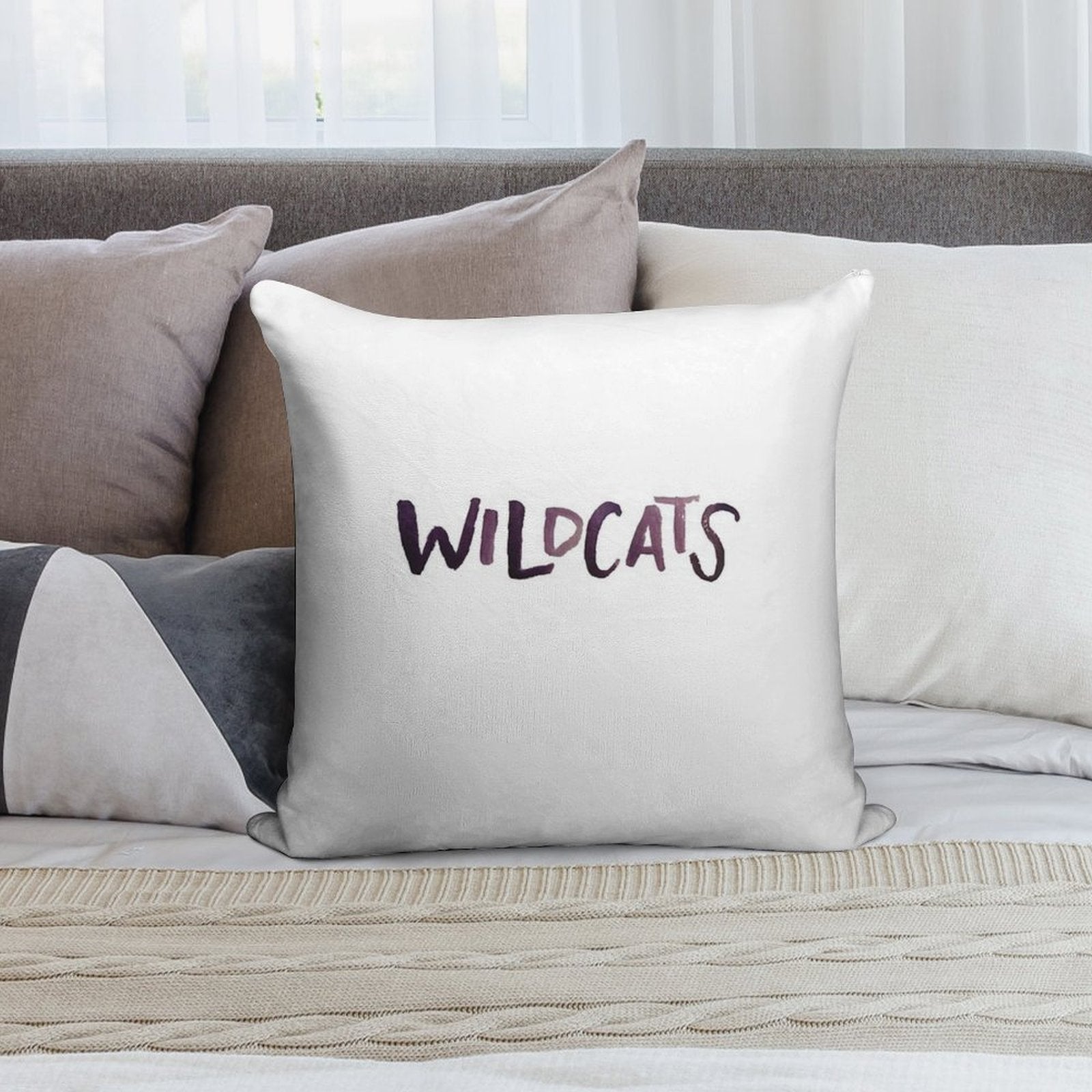 Wildcats Soft Hidden Zipper Throw Pillow