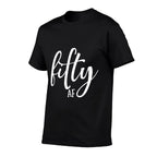 50th Birthday Fifty AF Premium  Ribbed Collar T-Shirt