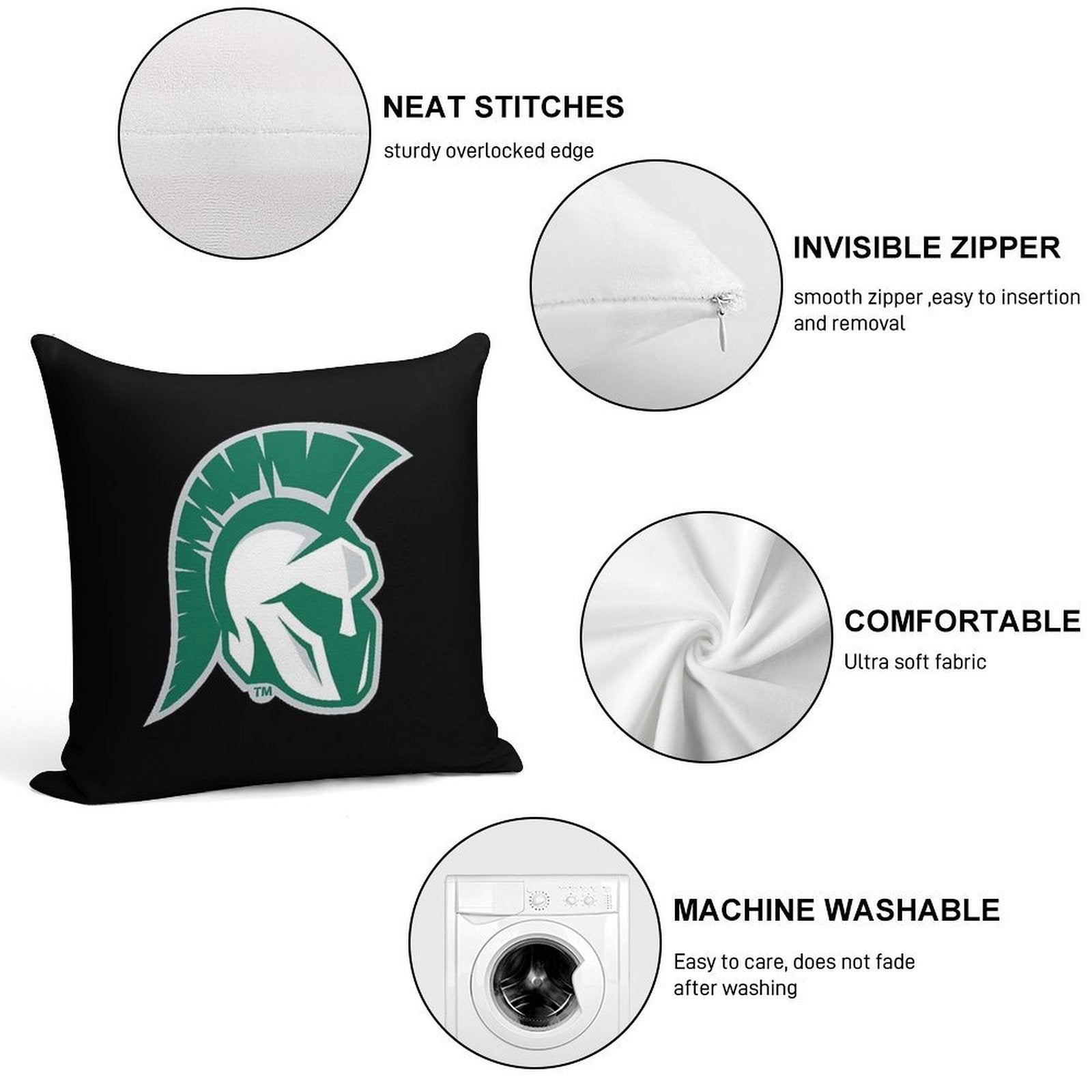 Illinois Wesleyan University Soft Skin-Friendly Throw Pillow