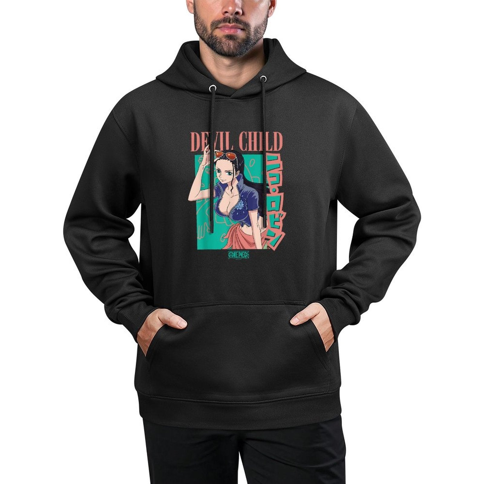 One Piece Anime Retro 90s Devil Child Robin Relaxed Fit Hoodie