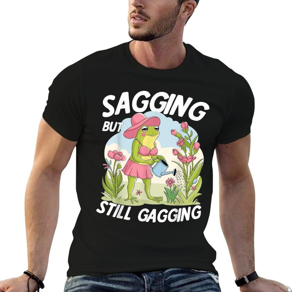 Sagging But Still Gagging Funny Frog Meme  Odor-resistant T-Shirt