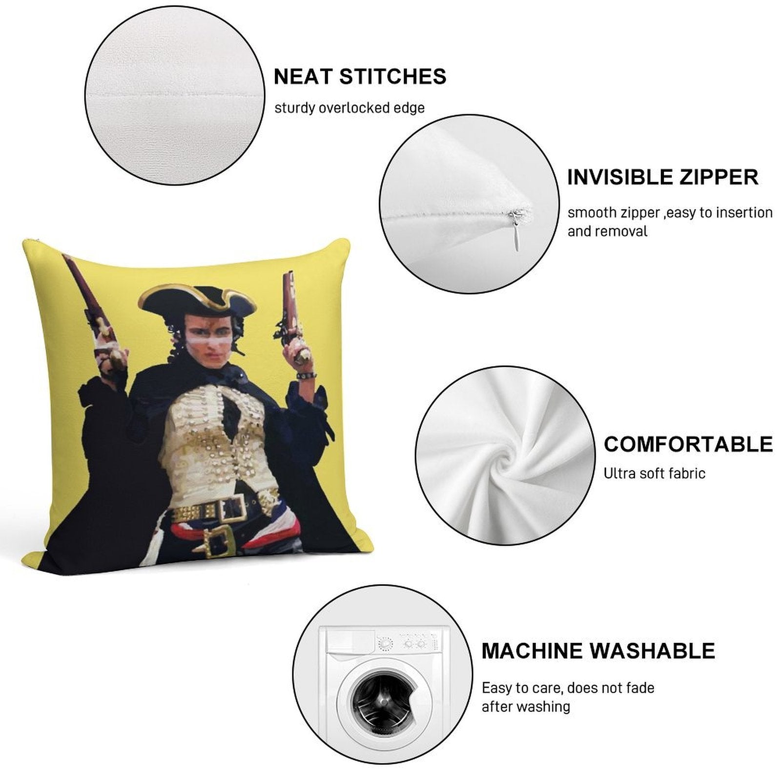 Adam Ant - Stand And Deliver Soft Style Accent Throw Pillow