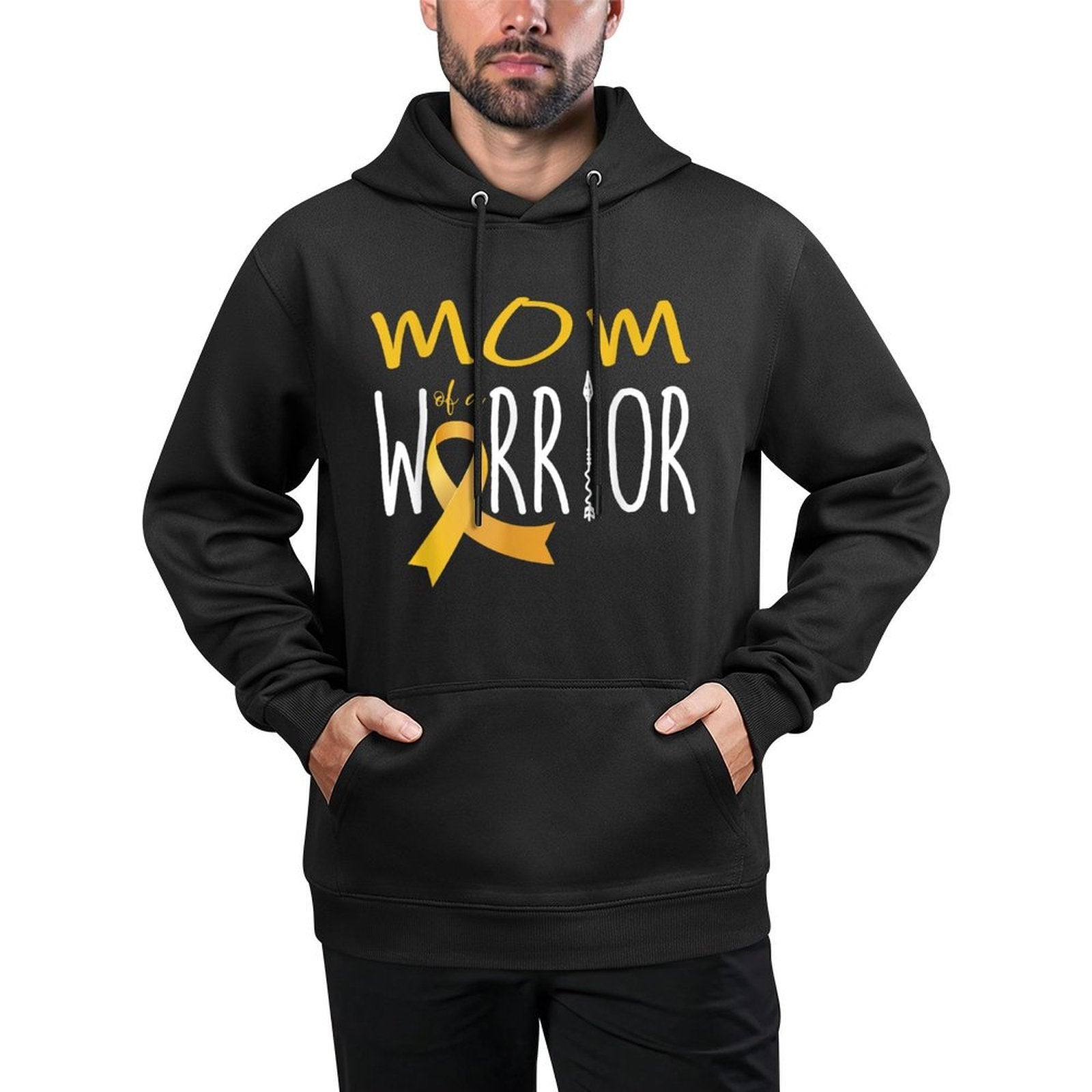 Childhood Cancer Awareness Mom of A Warrior Casual Wear Hoodie