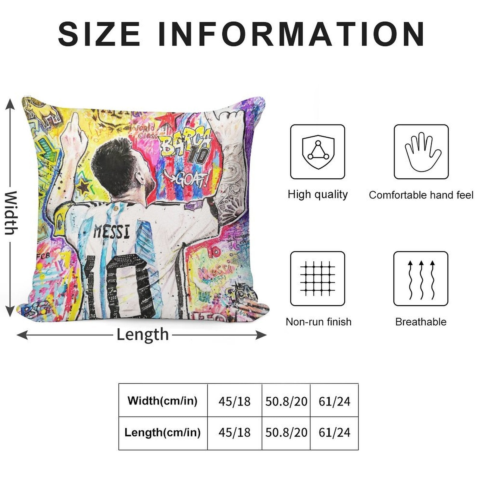 Lionel Messi Soft Gift Ready Throw Pillow