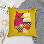 Two Bears Soft Washable Throw Pillow