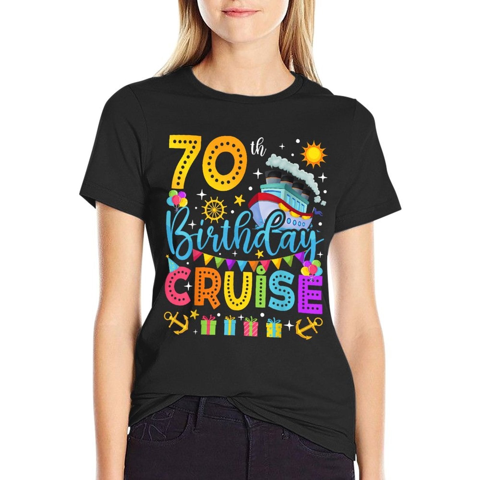 70th Birthday Cruise Cruising Lover 70 Years Old Bday Party  Vintage-inspired T-Shirt
