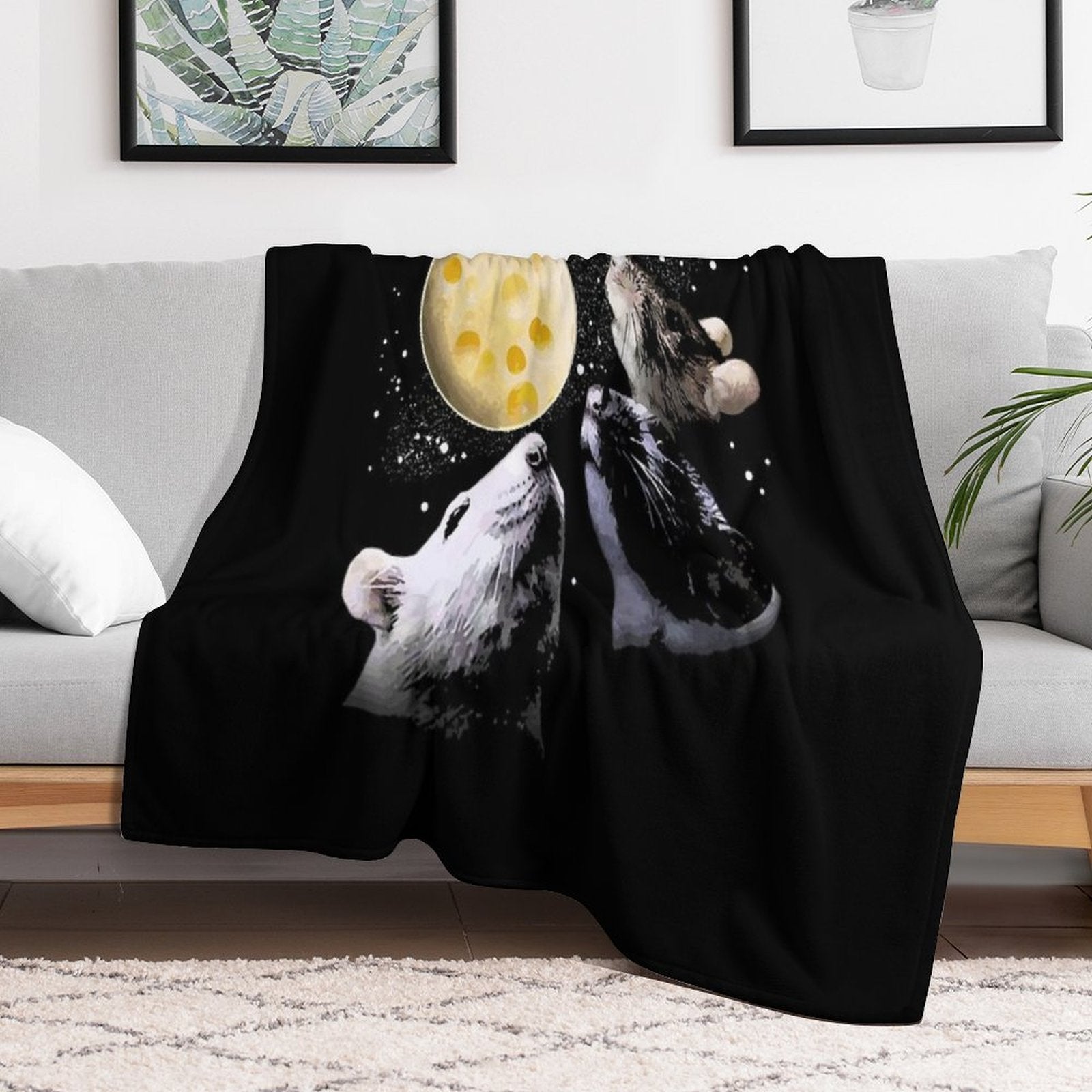 Three Rat Moon Easy Care Throw Blanket