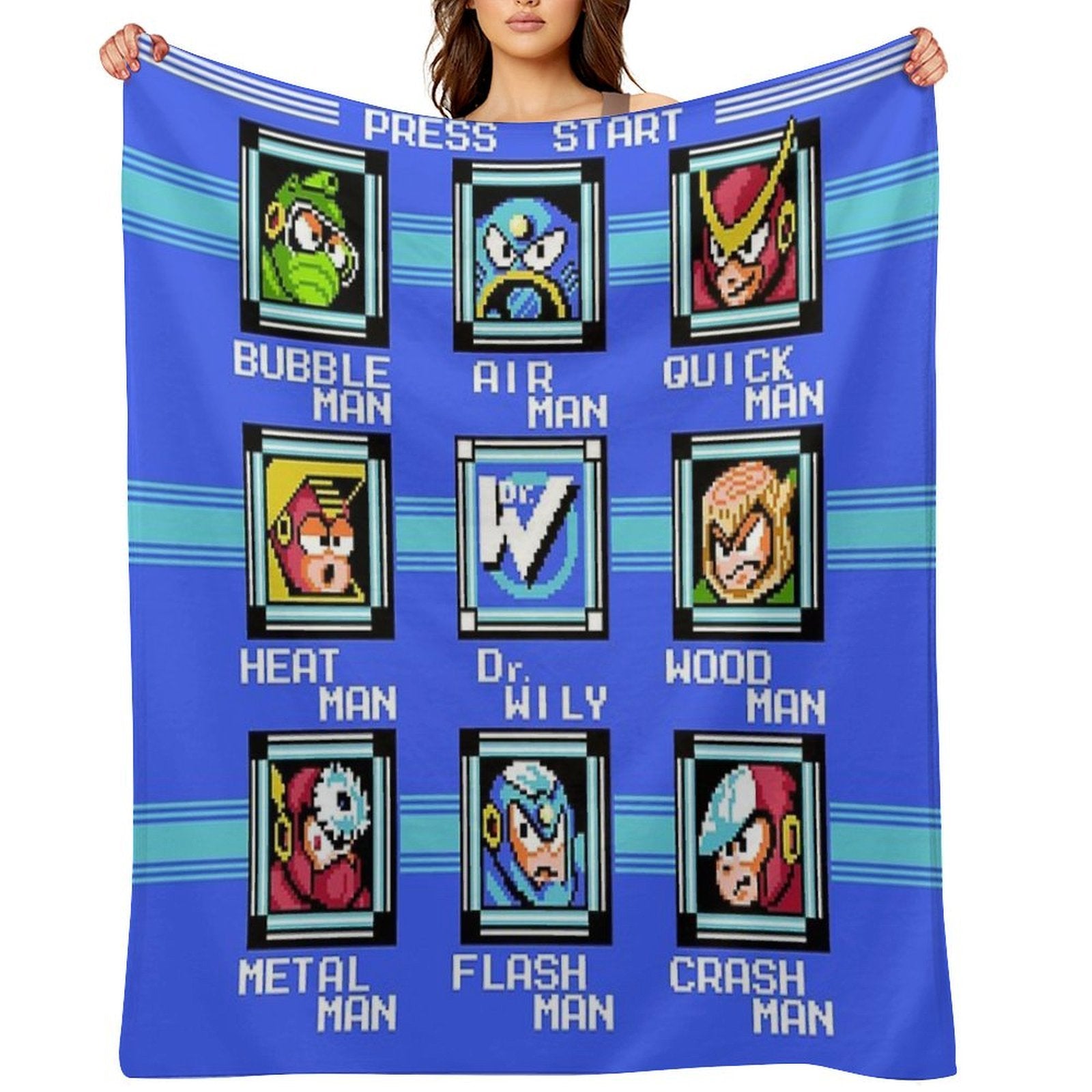Mega Man 2 - Stage Select Compact Throw Blanket