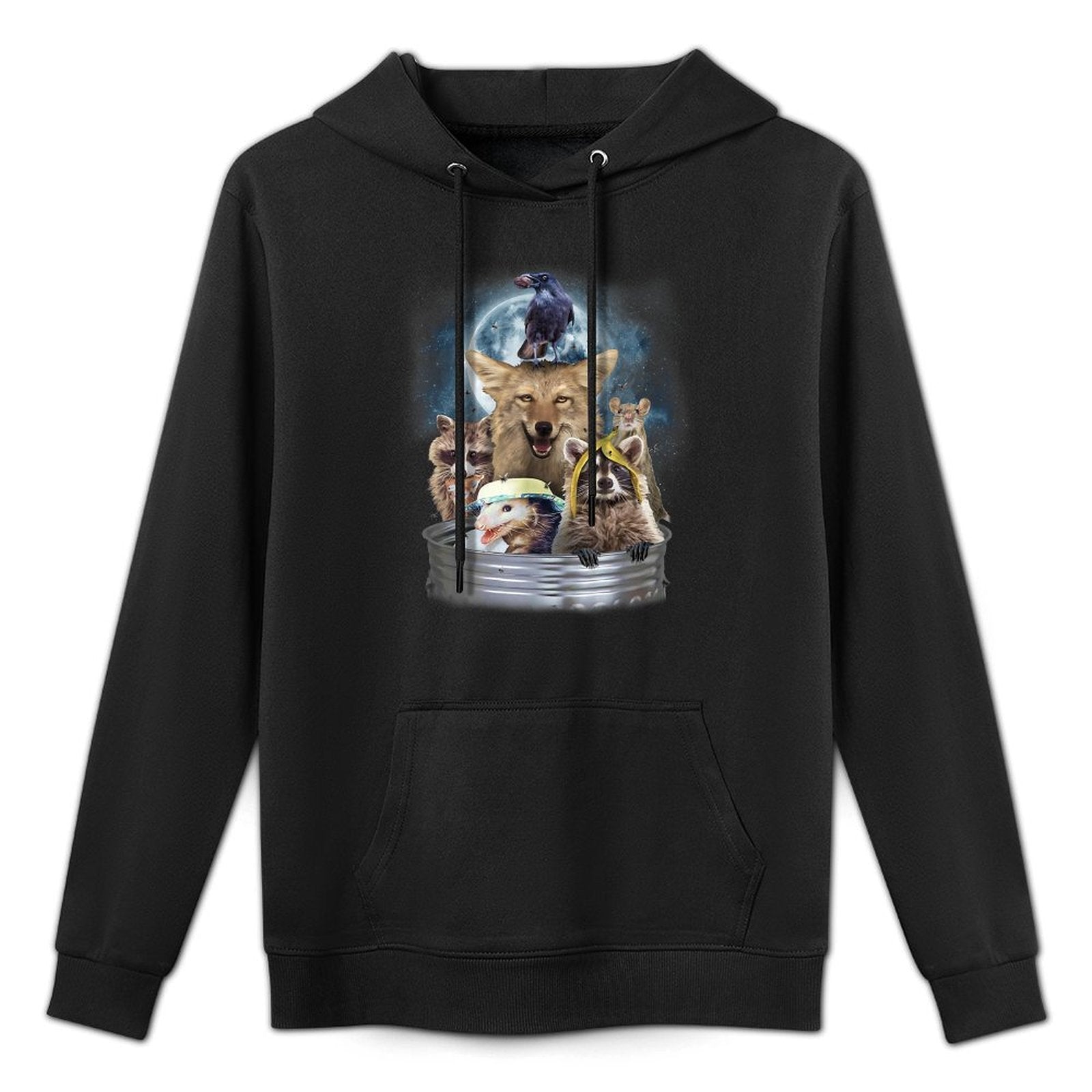 Trash Animals Howling at The Moon - Funny Team Trash Versatile Streetwear Hoodie