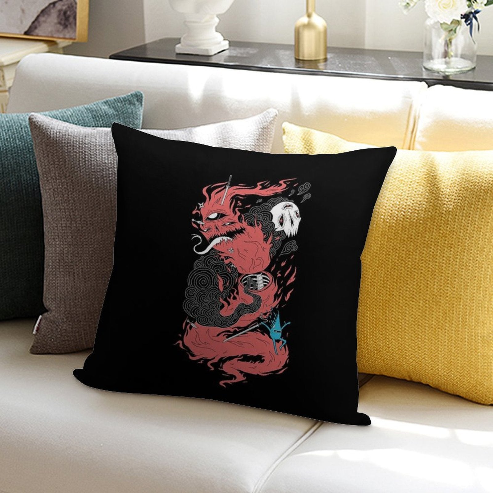 Death of The Fire Demon Soft Decorative Cover Throw Pillow