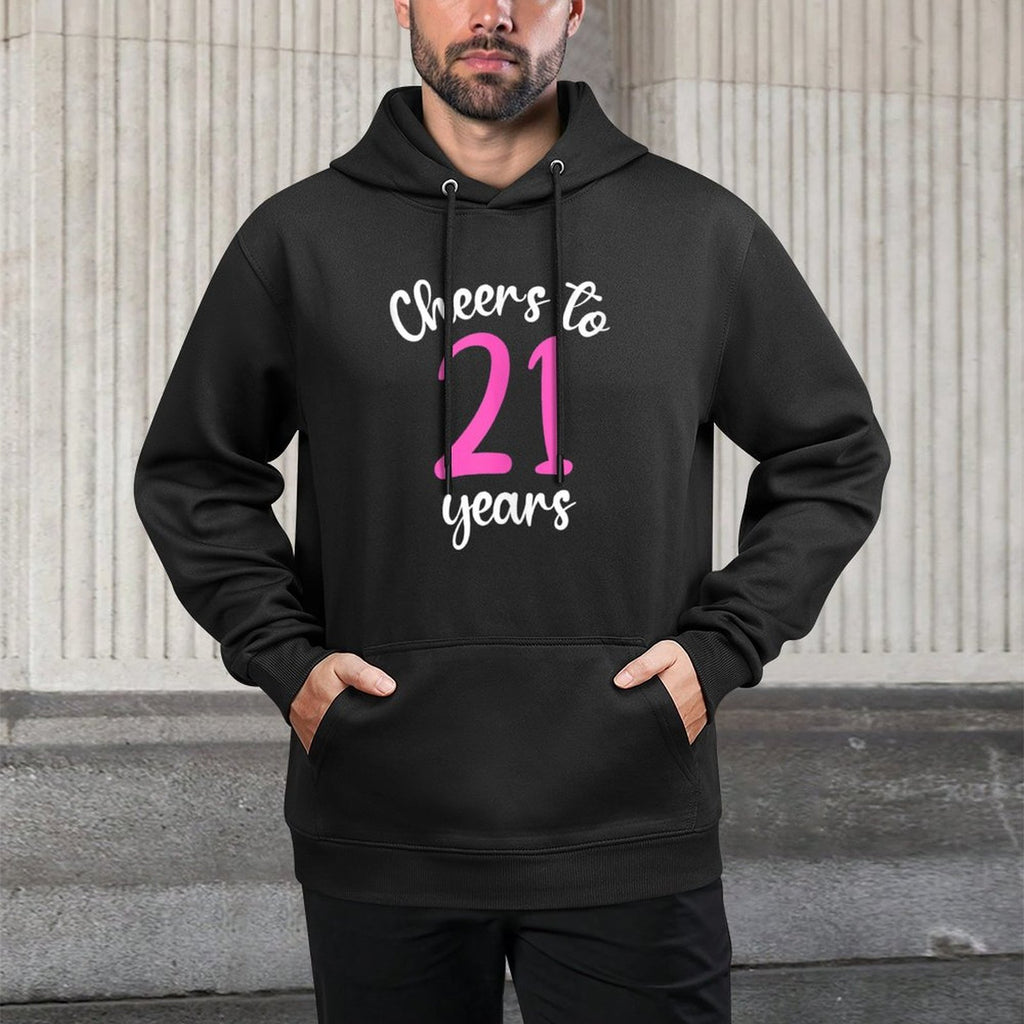 21st Birthday Cheers To 21 Years Pink 21st Birthday Easy Care Hoodie