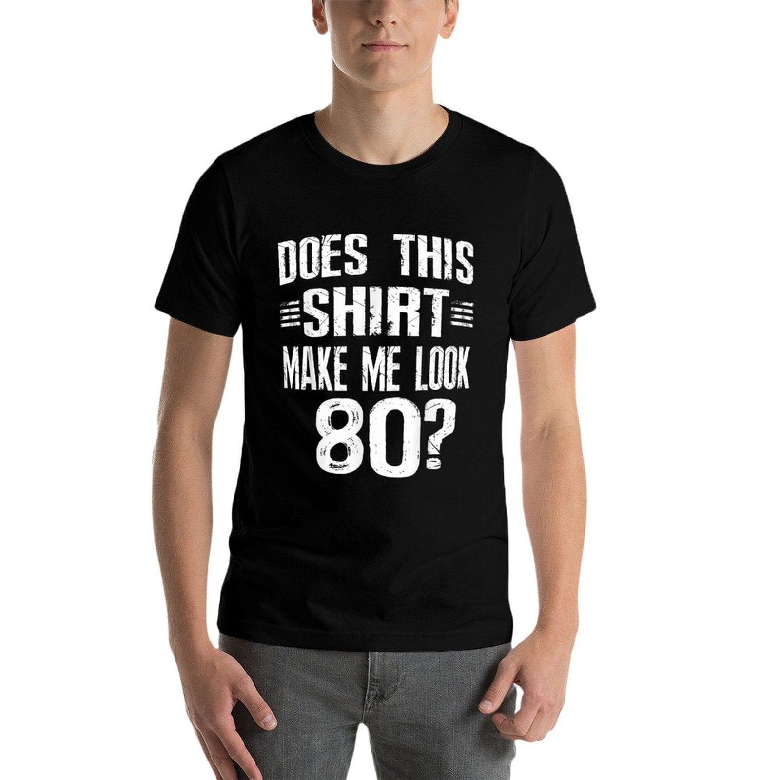 Does This Make Me Look 80 Fun 80th Birthday  Oversized Silhouette T-Shirt