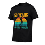 50 Years And Still Swinging Funny Golf 50th Birthday Party  Summer-ready Fabric T-Shirt