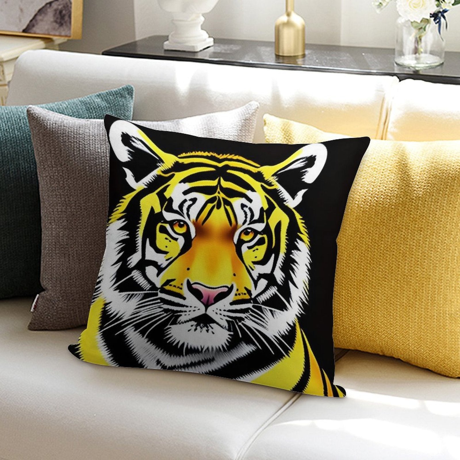 The Tiger Soft Reinforced Edging Throw Pillow