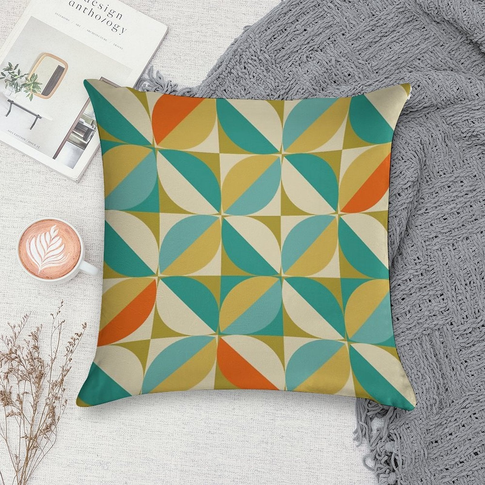 Retro MCM No.5 Soft Luxury Feel Throw Pillow