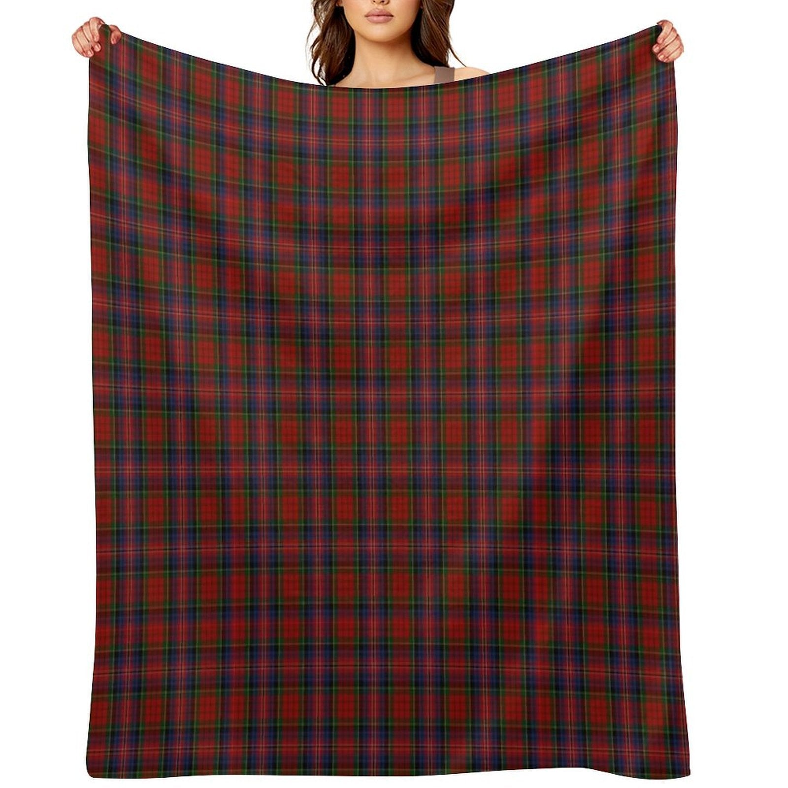 MacPherson Clan Tartan Easy Care Throw Blanket