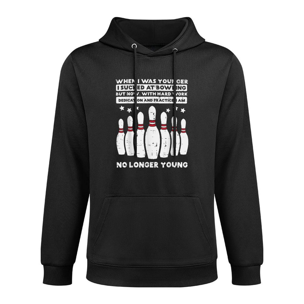 When I Was Younger Bowling Funny Humor Gag Bowler Men Women Shape Retention Hoodie