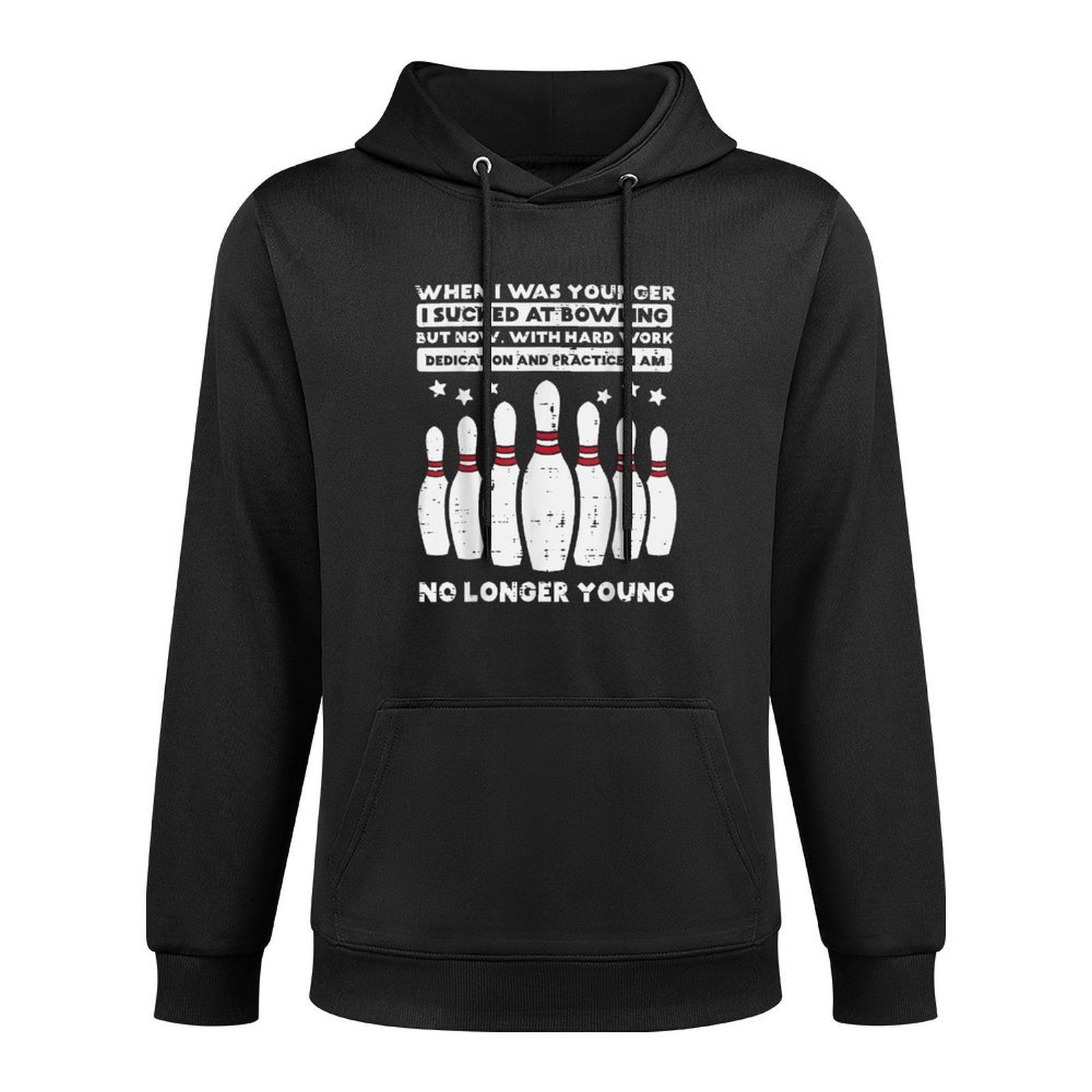 When I Was Younger Bowling Funny Humor Gag Bowler Men Women Shape Retention Hoodie
