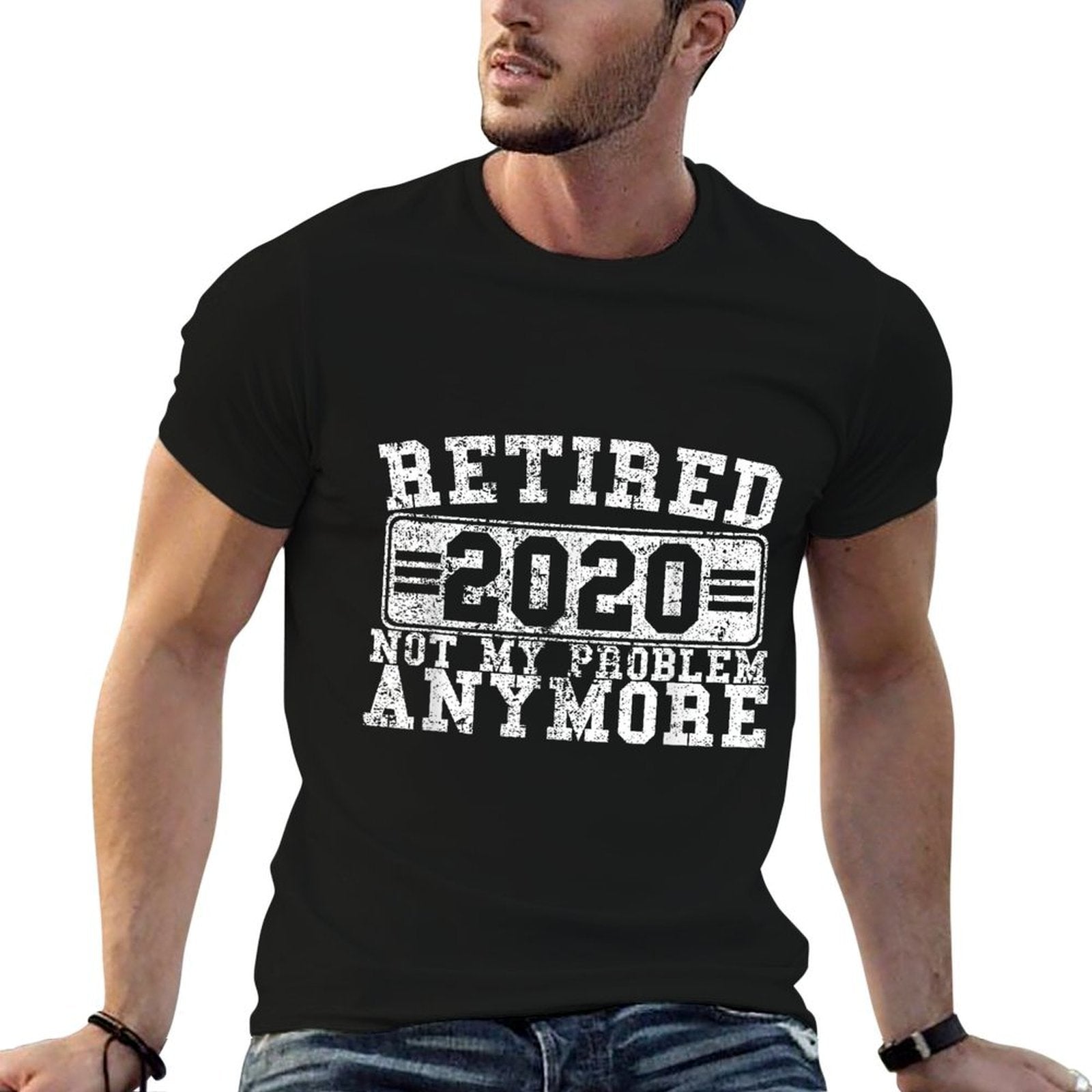 Retired 2020 Not My Problem Anymore Retirement Gift  Summer-ready Fabric T-Shirt