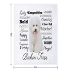 Bichon Frise Traits Easy Care Throw Blanket