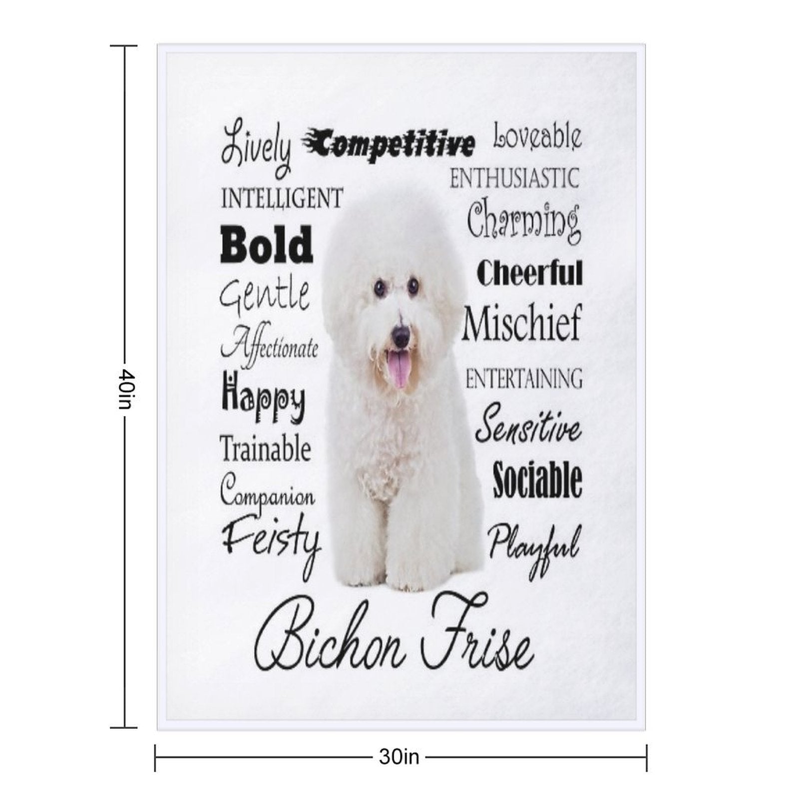 Bichon Frise Traits Easy Care Throw Blanket