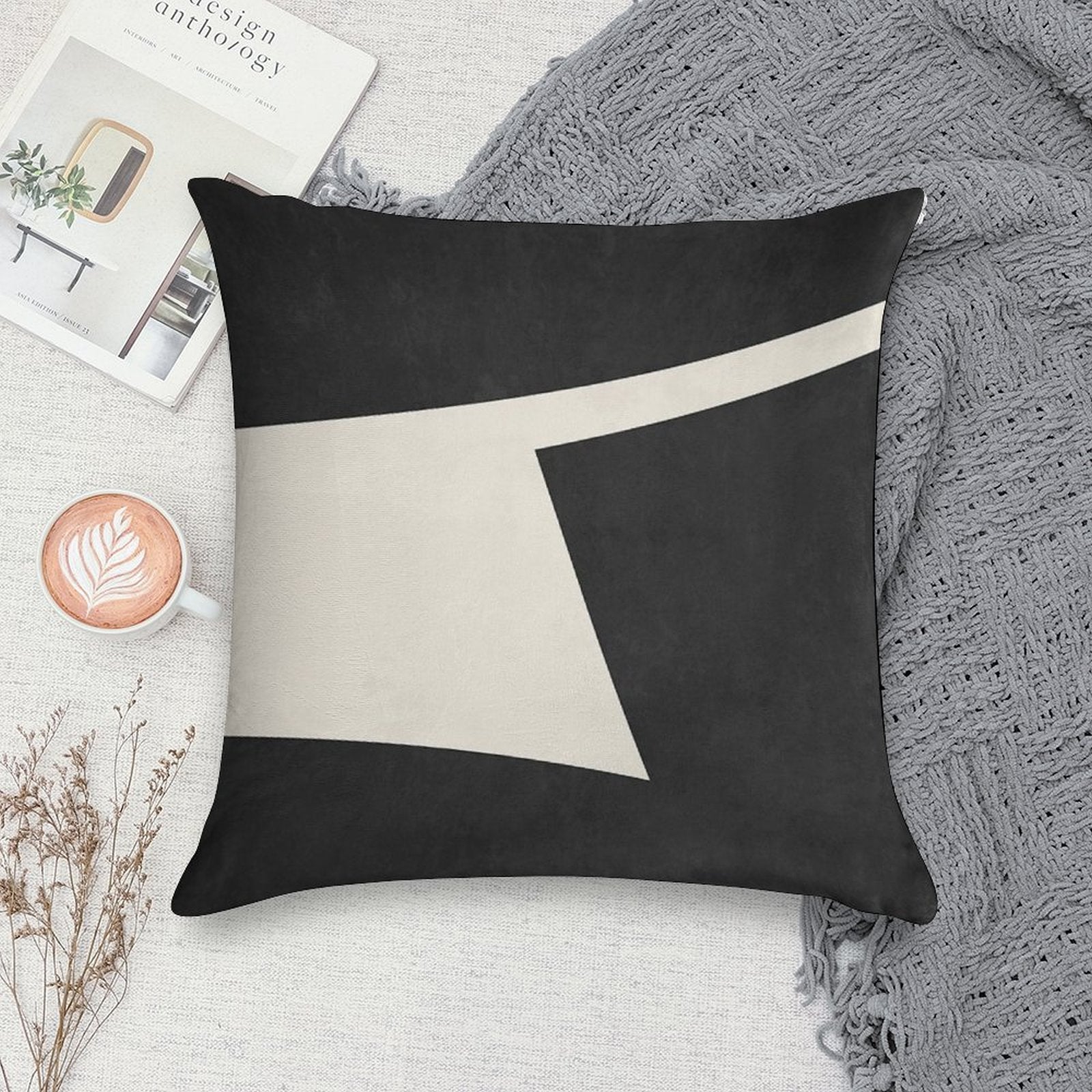 ABSTRACT SHAPES 02 Soft Short Plush Fabric Throw Pillow