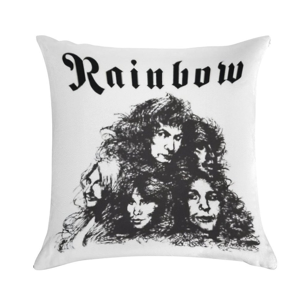 Rainbow Black Skets Soft Reinforced Edging Throw Pillow