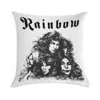 Rainbow Black Skets Soft Reinforced Edging Throw Pillow