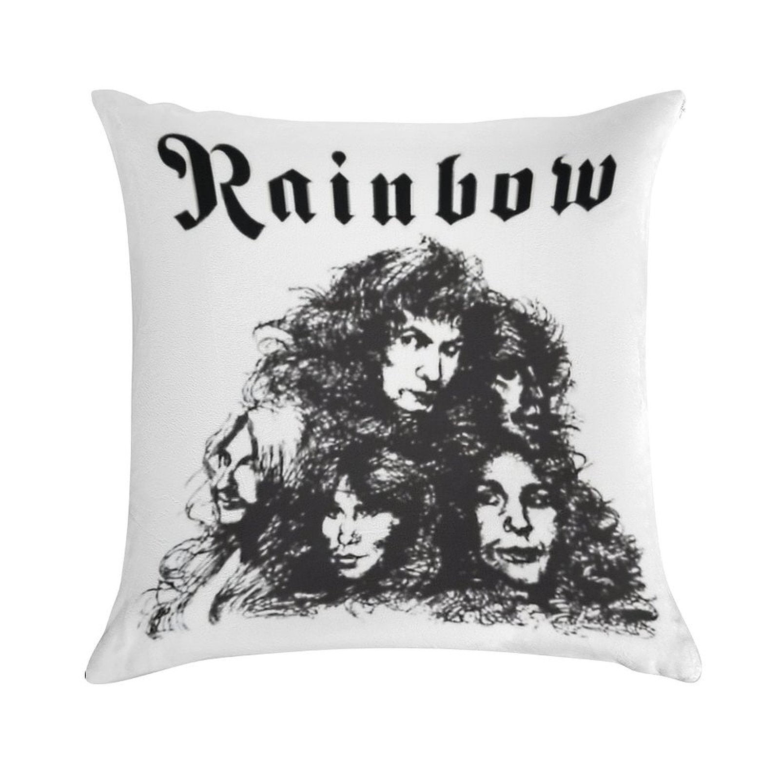Rainbow Black Skets Soft Reinforced Edging Throw Pillow
