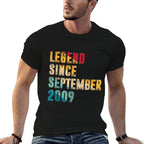 15 Years Old Gifts Legend Since September 2009 15th Birthday  Polyester Blend T-Shirt
