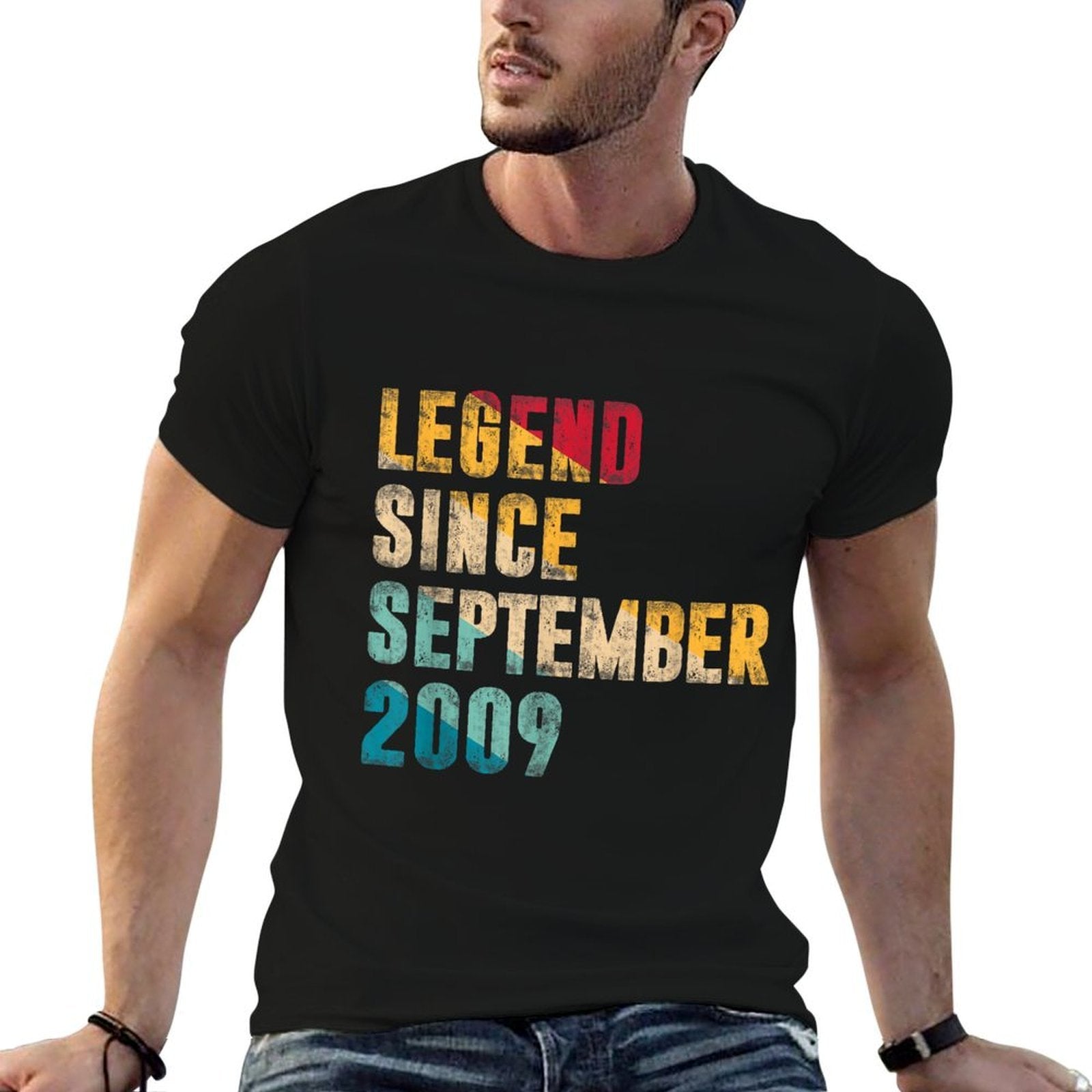 15 Years Old Gifts Legend Since September 2009 15th Birthday  Polyester Blend T-Shirt
